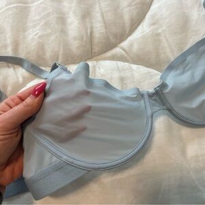 Pepper sheer mesh underwire bra; light blue